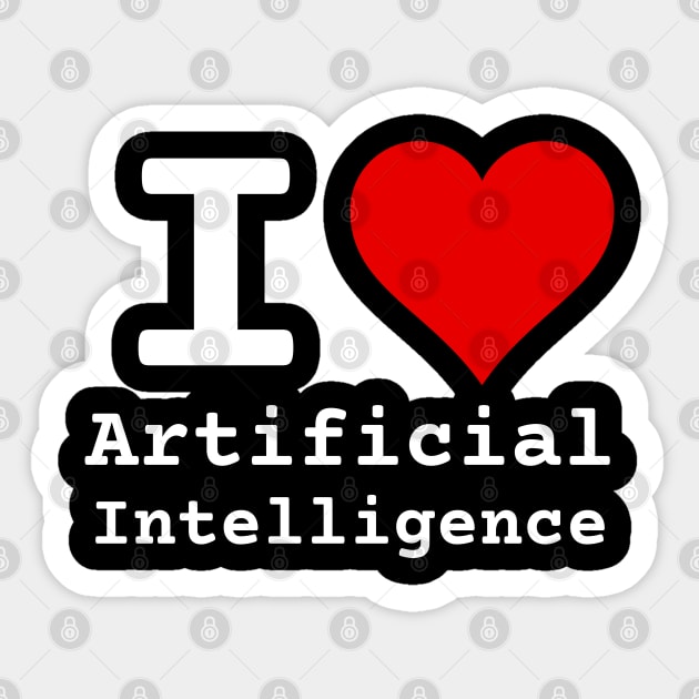 I Love Artificial Intelligence | Stylized Heart Logo White Sticker by aRtVerse